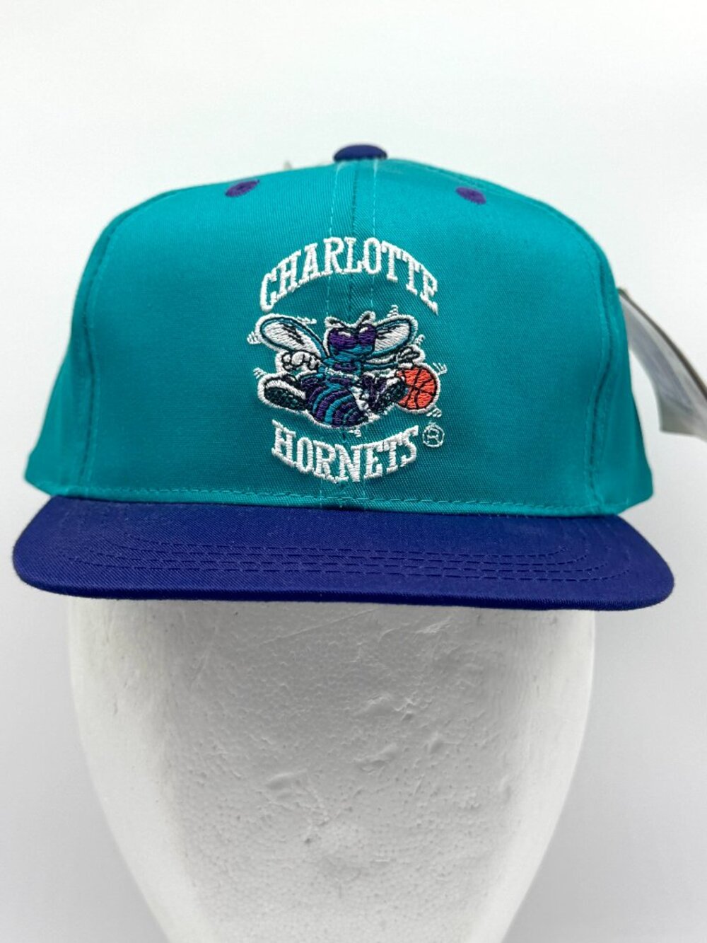 Vintage Charlotte Hornets Deadstock Youth Logo 7 Snapback Hat NBA NWT